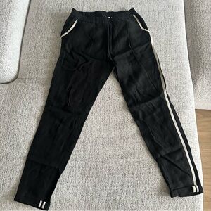 Elizabeth and James Casual Pull-on Linen Pants Size S black white